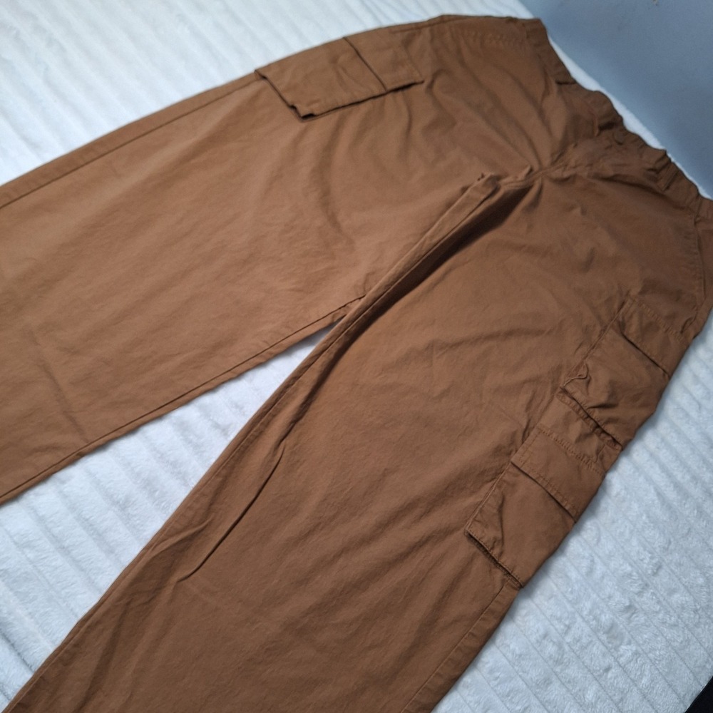 Thereabouts Cargo Pants Boys 22H Husky Brown  Elastic Waistband Baggy Wide Leg